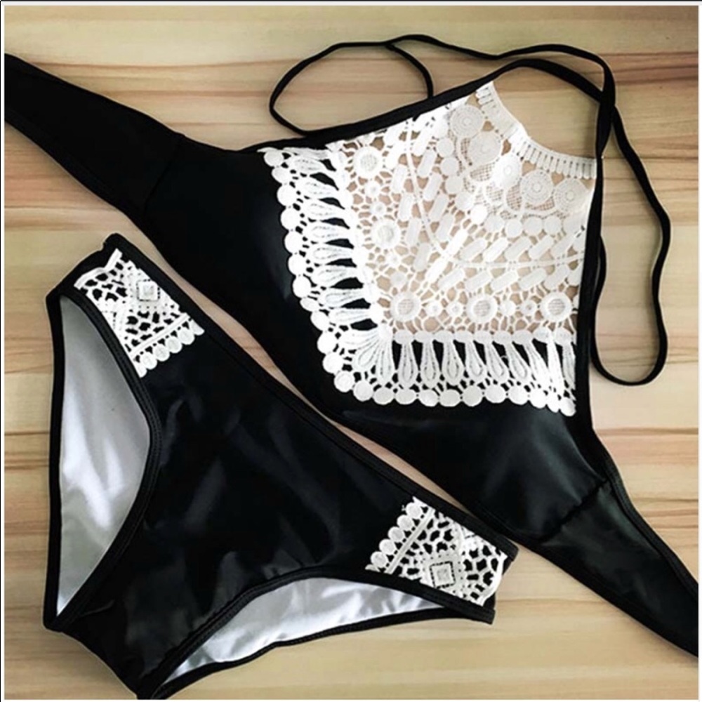 Crochet High Neck Bikini